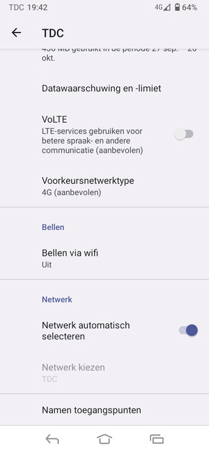 Schakel Netwerk automatisch selecteren uit