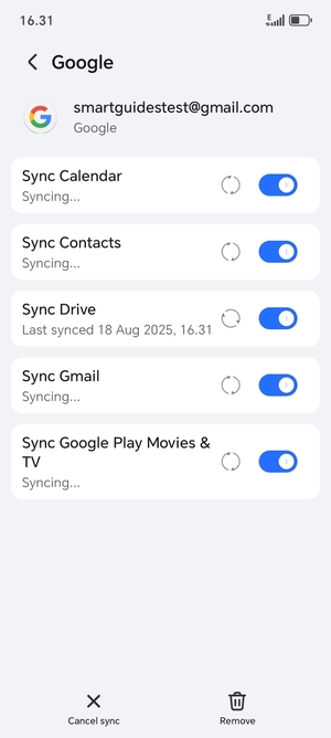 Your information will be synchronised