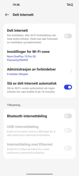 Velg Innstillinger for Wi-Fi-sone