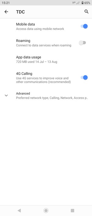 To change network if network problems occur, select Advanced