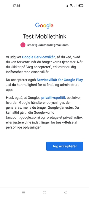 Vælg Jeg accepterer