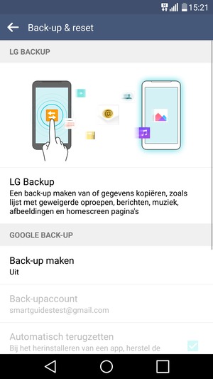 Selecteer Back-up maken
