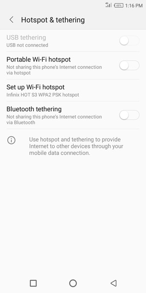 Select Set up Wi-Fi hotspot