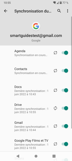 Vos informations seront synchronisées