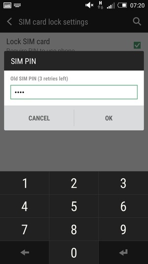 Enter your Old SIM PIN and select OK