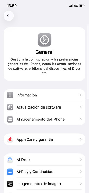 Seleccione Actualización de software