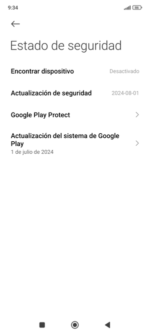 Seleccione Actualización del sistema de Google Play