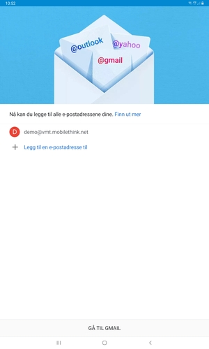 Velg GÅ TIL GMAIL