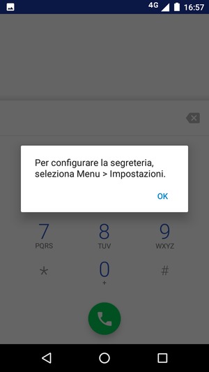 Se la segreteria telefonica non è configurata, seleziona OK