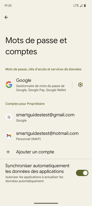 Sélectionnez votre compte Google