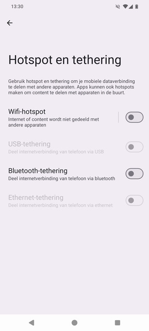 Selecteer Wifi-hotspot