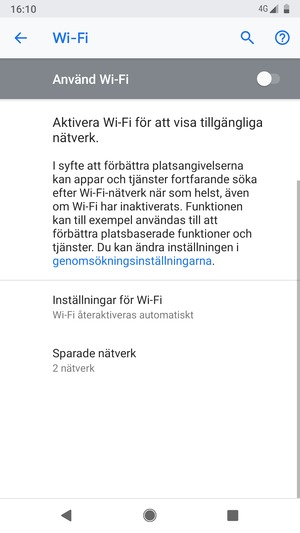Aktivera Wi-Fi