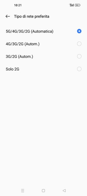 Seleziona la tua opzione preferita