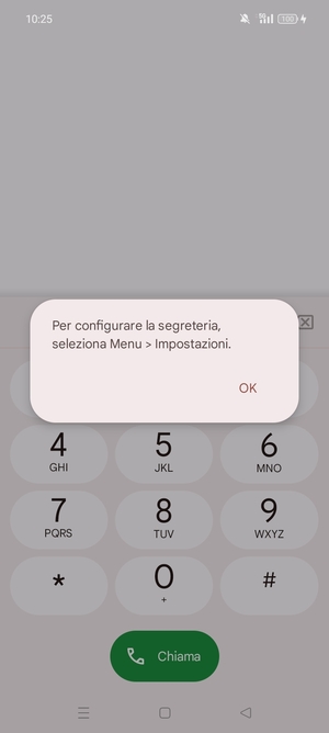 Se la segreteria telefonica non è configurata, seleziona OK