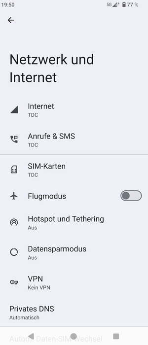 Wählen Sie Hotspot und Tethering