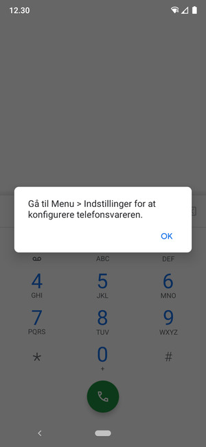 Hvis din telefonsvarer ikke er sat op, vælg OK