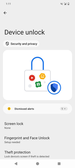 Select Screen lock