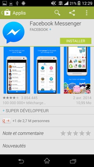 Sélectionnez INSTALLER