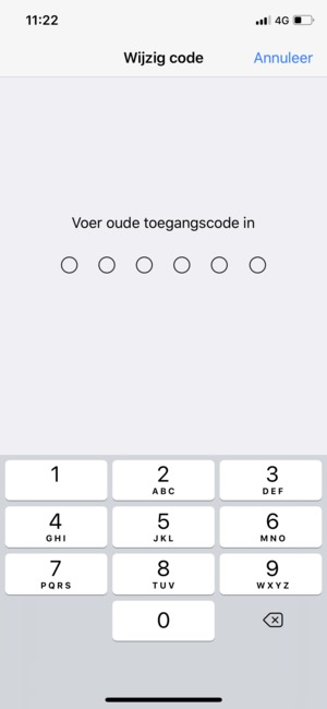 Voer uw oude wachtwoordcode in