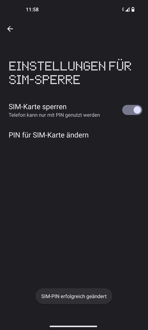 Ihre SIM-PIN wurde geändert
