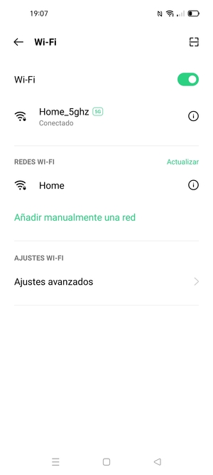 Ahora está conectado a la red Wi-Fi