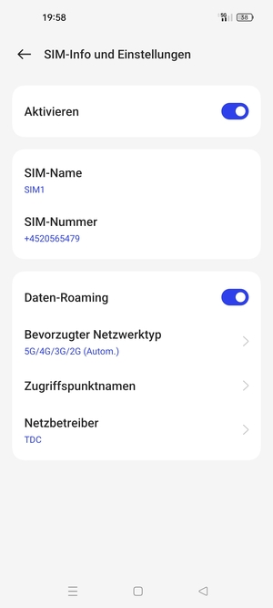 Schalten Sie Daten-Roaming an oder aus