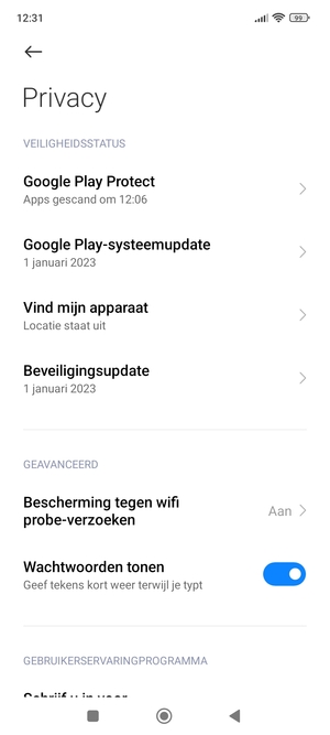 Selecteer Beveiligingsupdate