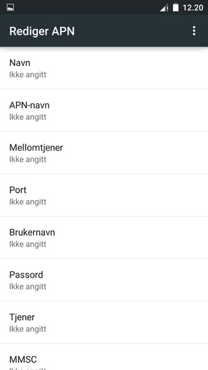 Skriv inn internett-informasjon