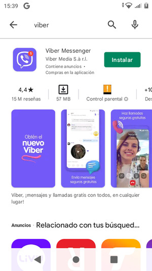Seleccione la aplicación
