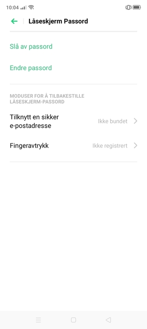 Telefonen din er nå sikret med en skjermlås