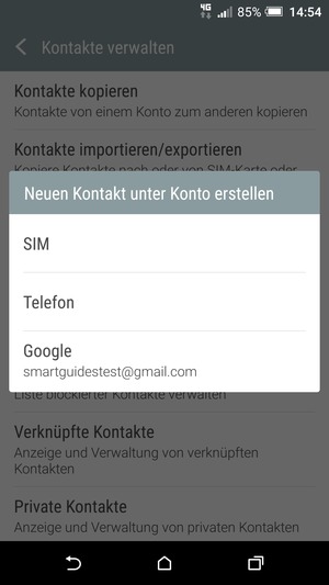 Wählen Sie Google