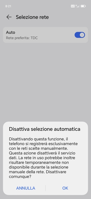 Seleziona OK