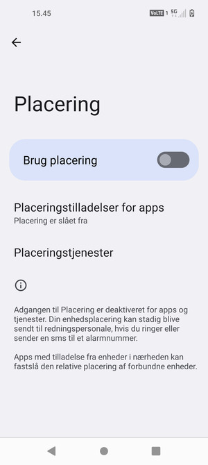 Slå Brug placering fra