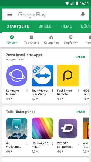 Wählen Sie die Suchleiste