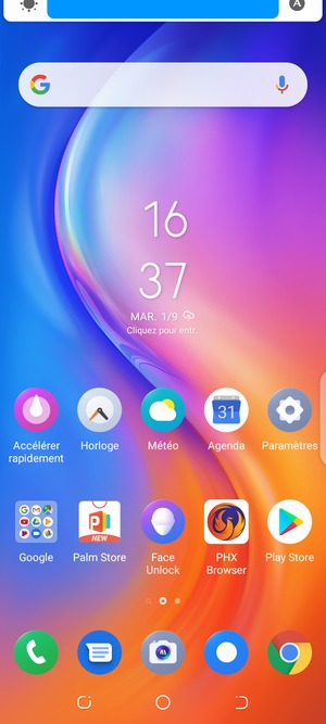 Déroulez le menu du haut