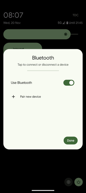 Turn off Use Bluetooth