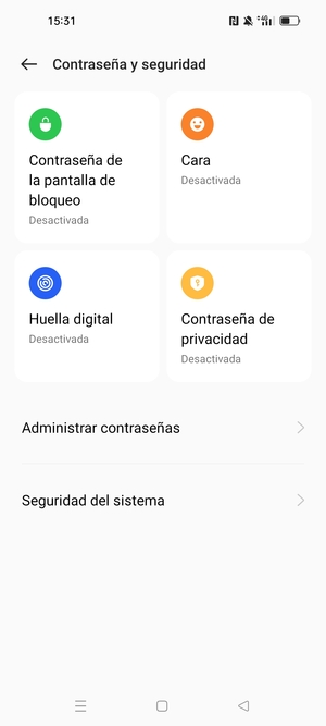 Para activar su bloqueo de pantalla, vaya al menú Contraseña y seguridad y seleccione Contraseña de la pantella de bloqueo