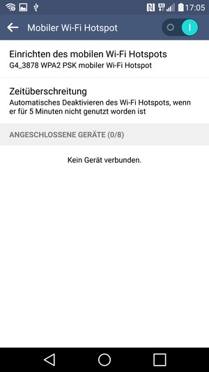 Ihr Handy ist jetzt für die Verwendung als Modem eingerichtet