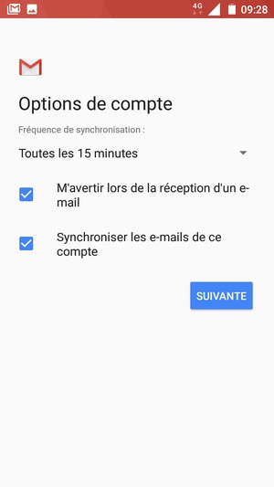 Sélectionnez SUIVANTE