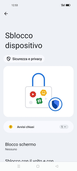 Seleziona Blocco schermo