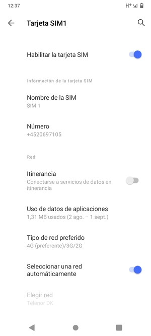 Para cambiar la red en caso de problemas de conectividad, desactive Seleccionar una red automáticamente