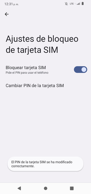 Su PIN de la tarjeta SIM ha sido cambiado