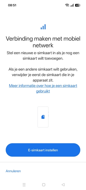 Selecteer E-simkaart instellen