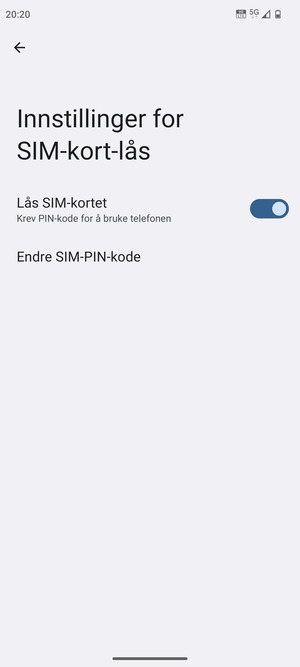 Velg  Endre SIM-PIN-kode