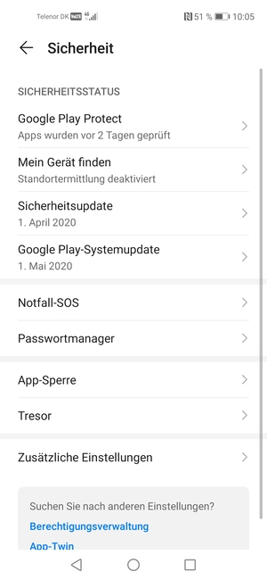 Scrollen Sie und wählen Sie Zusätzliche Einstellungen