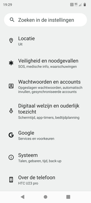 Scroll naar en selecteer Systeem