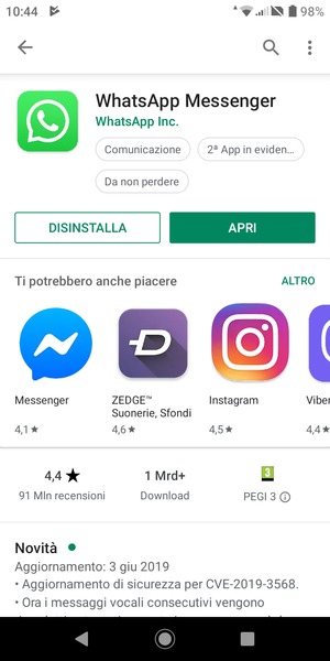 Seleziona APRI