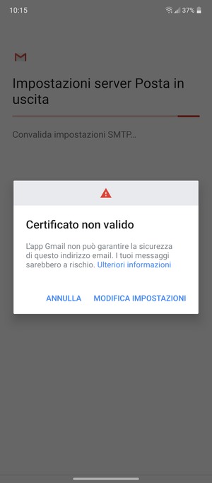 Seleziona MODIFICA IMPOSTAZIONI
