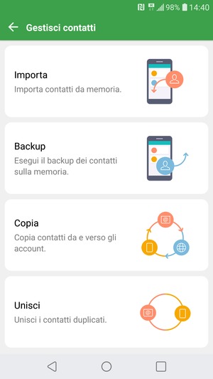 Seleziona Importa