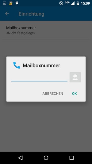 Geben Sie die Mailboxnummer ein und wählen Sie OK